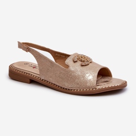 Women's Sandals With Decoration S.Barski KV27-049 Gold golden 2