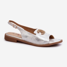 Women's Sandals With Decoration S.Barski KV27-049 Silver 1 Women's Sandals With Decoration S.Barski KV27-049 Silver 1