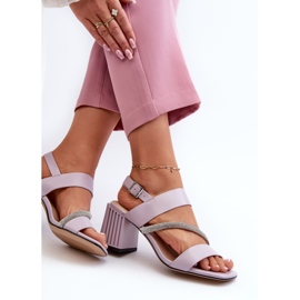 S.Barski Women's Elegant High Heel Sandals Purple D&amp;A MR38-549 1