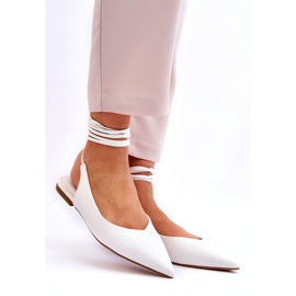 Sweet Shoes Women's Tied Pointed Ballerinas White Turriso 3 Sweet Shoes Women's Tied Pointed Ballerinas White Turriso 3