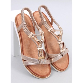 Montier Gold beaded sandals golden 1