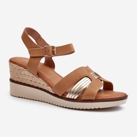 Women's Wedge Sandals With Braided Brown Starlenna 1