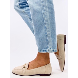 Rhona Beige women's buckle loafers 2 Rhona Beige women's buckle loafers 2