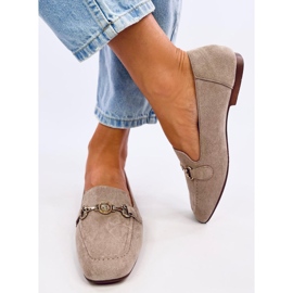 Rhona Khaki women's buckle loafers beige 1 Rhona Khaki women's buckle loafers beige 1