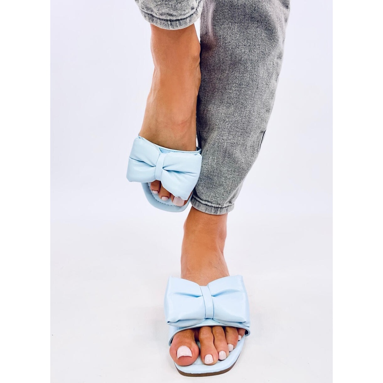 Mili Blue slippers with a bow 1