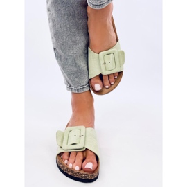 Priya LT.GREEN cork sole slippers 1