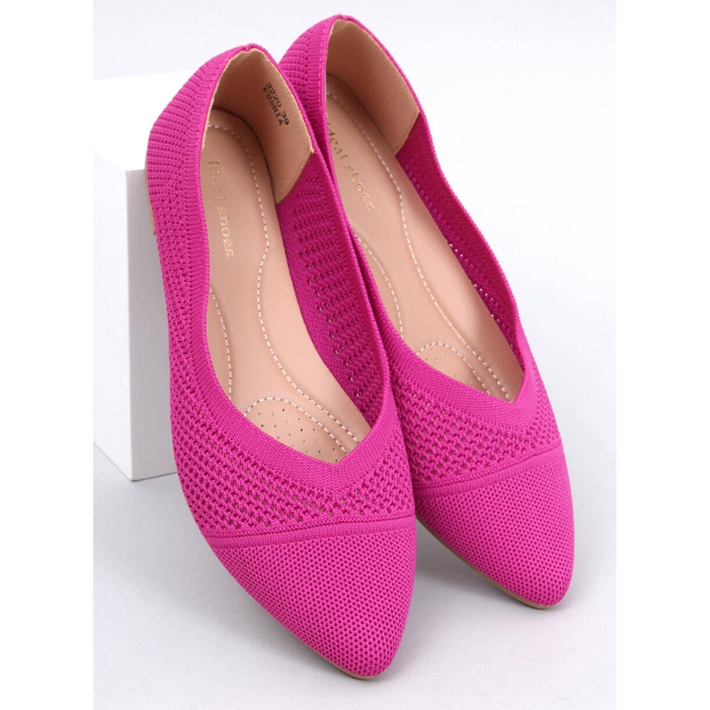 Openwork almond ballerinas Sotty Fuchsia pink 1