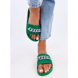 Tilia Green slippers with chain 1