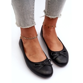 Day-Vine Eco Leather Ballerinas With Bow, Black 3 Day-Vine Eco Leather Ballerinas With Bow, Black 3