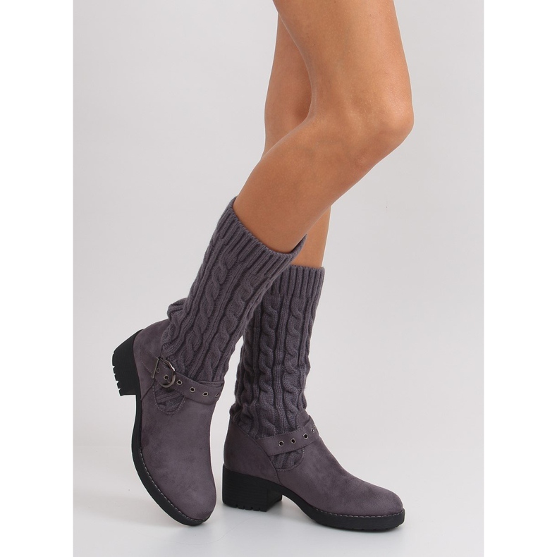 High boots with a shank NC109 gray grey 2