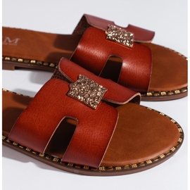 Women's brown flat flip-flops 2
