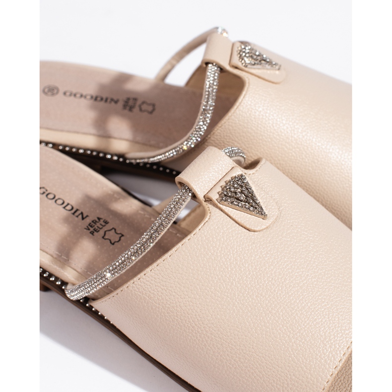 Women's beige flat slides 1 Women's beige flat slides 1