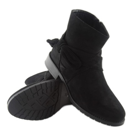 Suede Boots With A Bow B7713 Black 1