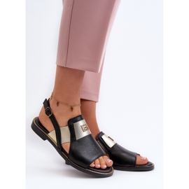 Zazoo 40385 Women's Leather Sandals Black 2
