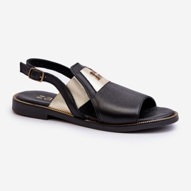 Zazoo 40385 Women's Leather Sandals Black 1