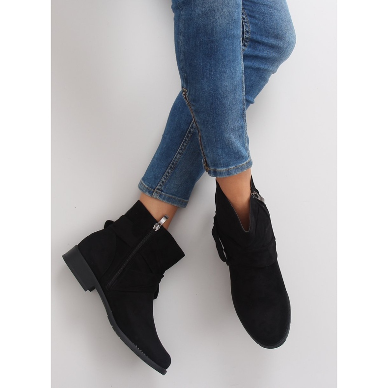 Suede Boots With A Bow B7713 Black 2