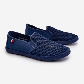 Men's Openwork Sneakers Navy Blue Koboru 1