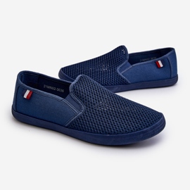 Men's Openwork Sneakers Navy Blue Koboru 2