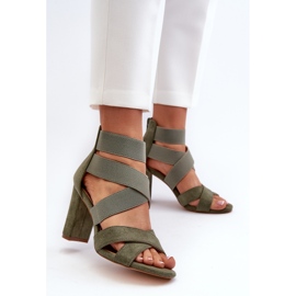 Women's High Heel Sandals With Straps, Green Obissa 2
