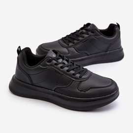 Light Men's Platform Sneakers Made of Eco Leather, Black Uziran 1