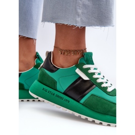 Women's Platform Sneakers Big Star NN274501 Memory Foam System Green 1