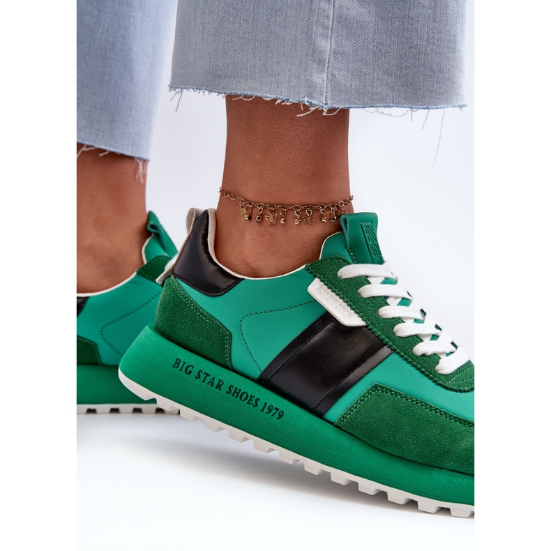 Women's Platform Sneakers Big Star NN274501 Memory Foam System Green 1