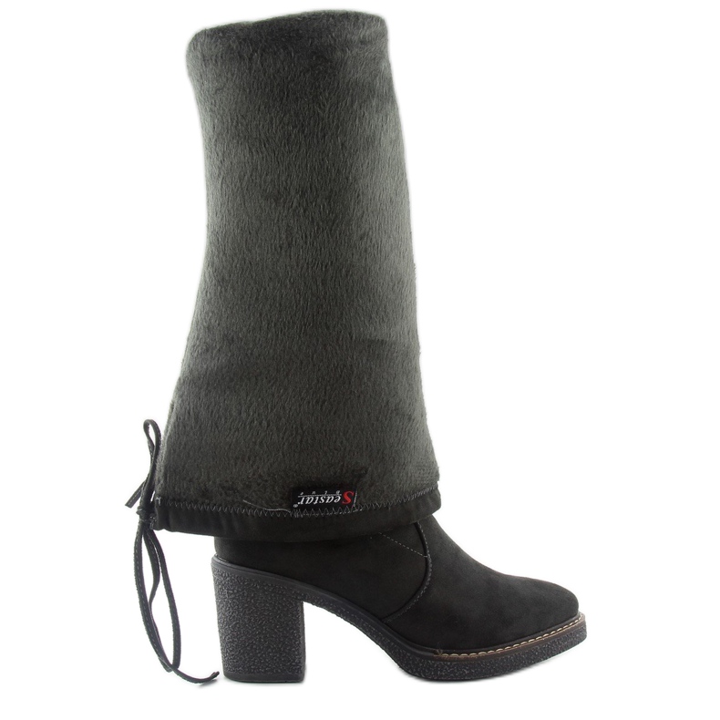 Over-the-knee boots on comfortable heels RB06 Gray grey 1