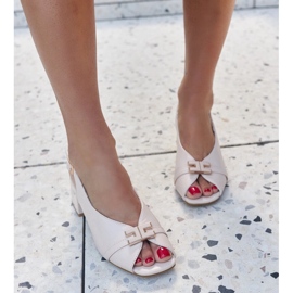 Beige sandals with Totana leather insert 1