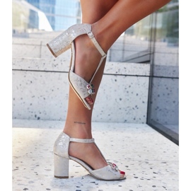 High heel sandals with Gaberna leather insole beige 1