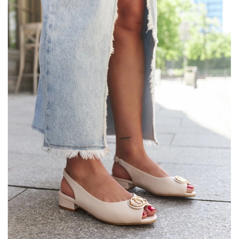 Karimala leather insole sandals beige 1