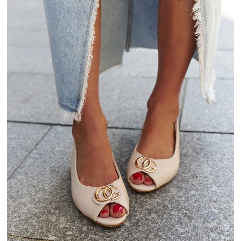 Karimala leather insole sandals beige 2