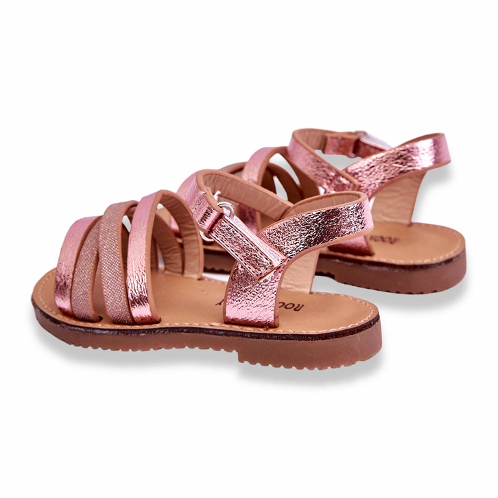Children's sandals with pink stripes 2