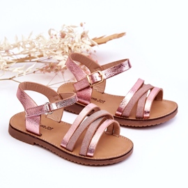 Children's sandals with pink stripes 3