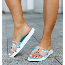 Mint slippers with a rubber upper Diaspa blue 2