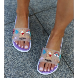 Purple Diaspa slippers with a rubber upper 1