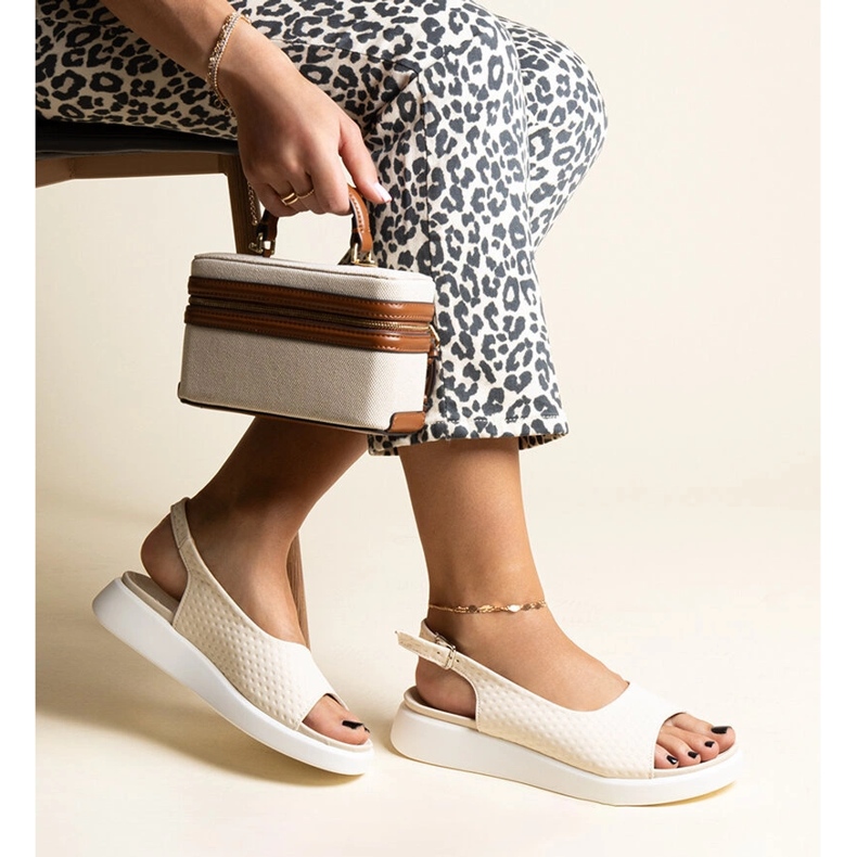 Beige sandals with a thick sole from Hamond 1 Beige sandals with a thick sole from Hamond 1