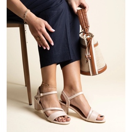 Beige sandals with a combination of Hambly materials 2