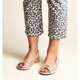 Gold Teyla low-heeled slip-on sandals golden 1