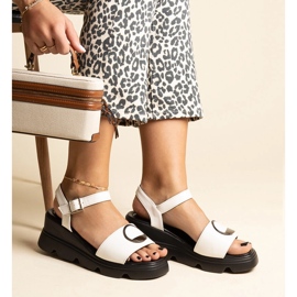 White wedge sandals made of Maddison eco leather 1 White wedge sandals made of Maddison eco leather 1