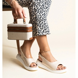 Gold slip-on sandals with Taylak shine golden 1