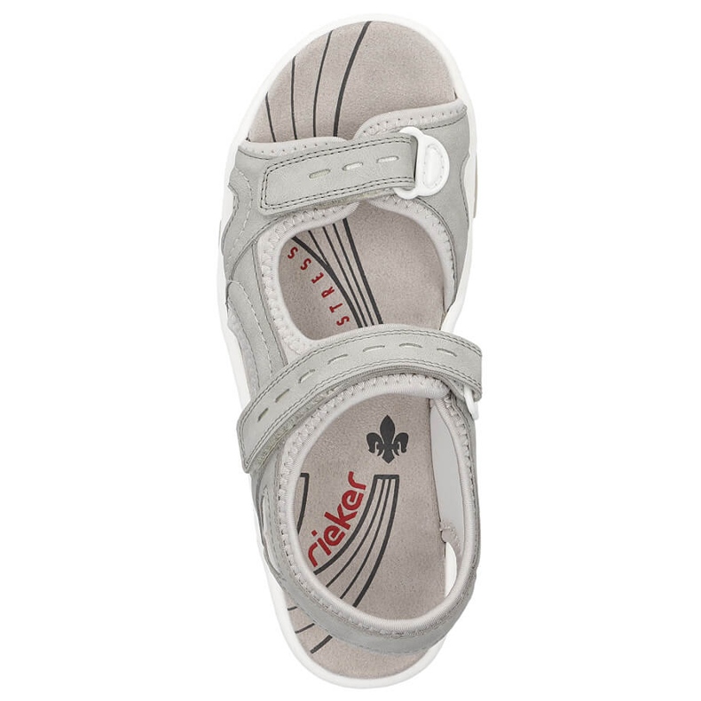 Comfortable women's sports sandals with velcro, gray Rieker 68866-40 grey 2 Comfortable women's sports sandals with velcro, gray Rieker 68866-40 grey 2