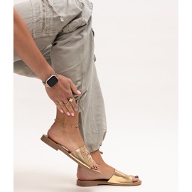 Almeita gold buckle flip flops golden 1