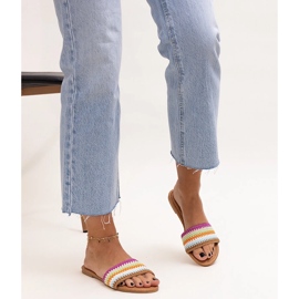 Multicolored embroidered Marika slides 1