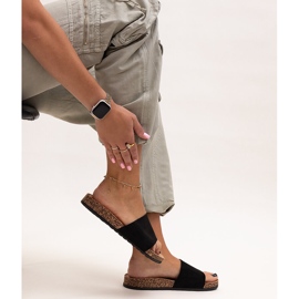 Classic flip-flops with a Matilte cork sole black 1