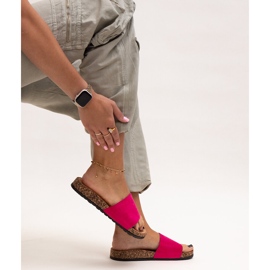 Classic flip-flops with a Matilte cork sole pink 1