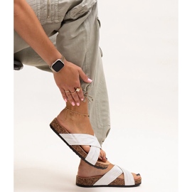 Slippers with a Ribera gloss cork sole white 1