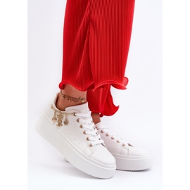 Women's Platform Sneakers With Pendants, White Tivissa 2