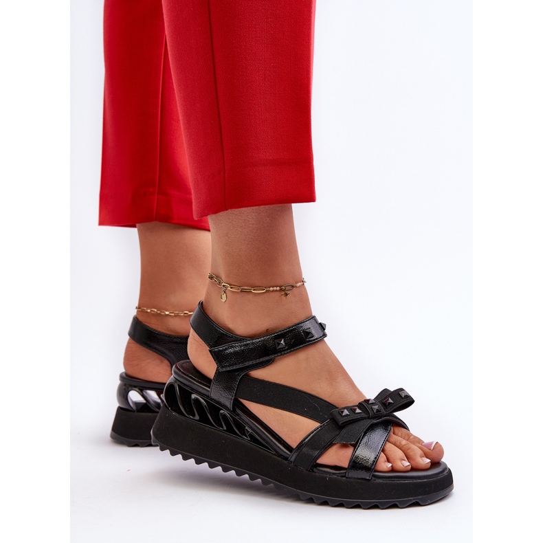 S.Barski Women's Sandals With Bow D&A CR956 Black 2 S.Barski Women's Sandals With Bow D&A CR956 Black 2