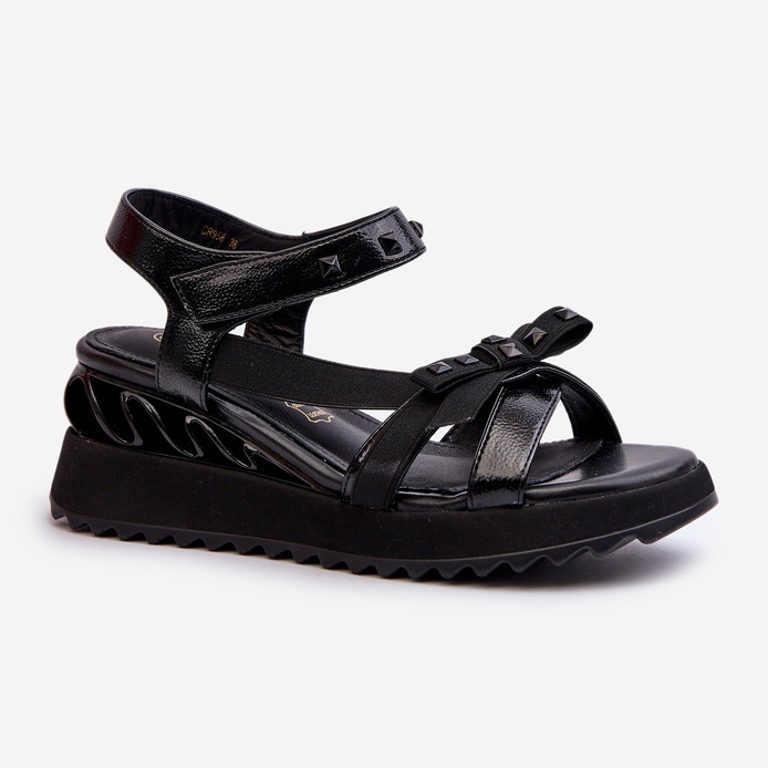S.Barski Women's Sandals With Bow D&A CR956 Black 1 S.Barski Women's Sandals With Bow D&A CR956 Black 1