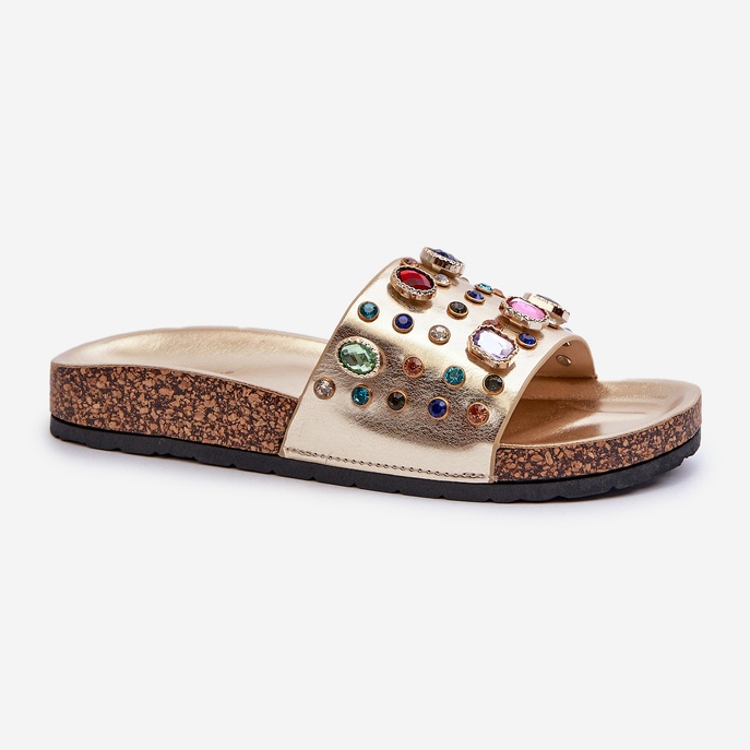 Women's Flip-Flops With Decorations S.Barski MY122 Gold golden 1